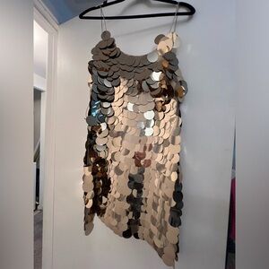 NWT alice + Olivia gold oversized sequin dress US SIZe 4 never been worn